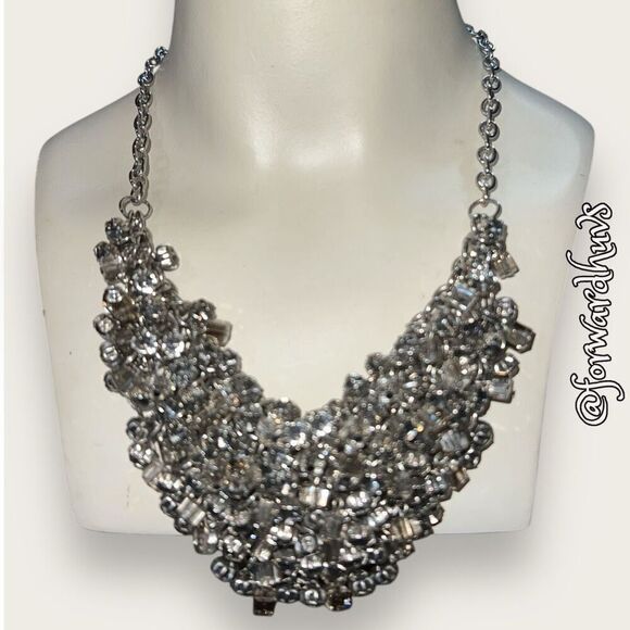 Bold Statement Necklace with Beads and Crystals - Picture 4 of 12